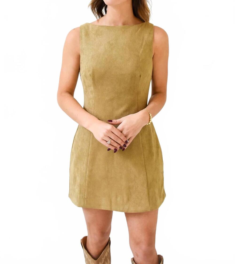 NEW SOFIE THE LABEL suede my way mini dress in taupe